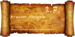 Krauter Perenna névjegykártya